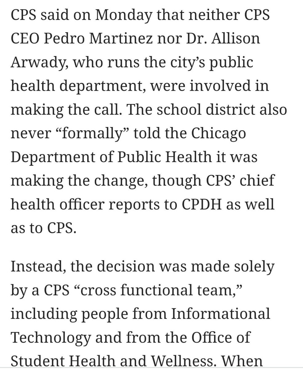 There is ZERO chance that CPS IT staff and OSHW decided, on their own, to update reporting at an incredibly sensitive moment without Martinez or Arwady's knowledge and involvement.

I would also like to know what 'informally' telling CDPH looks like