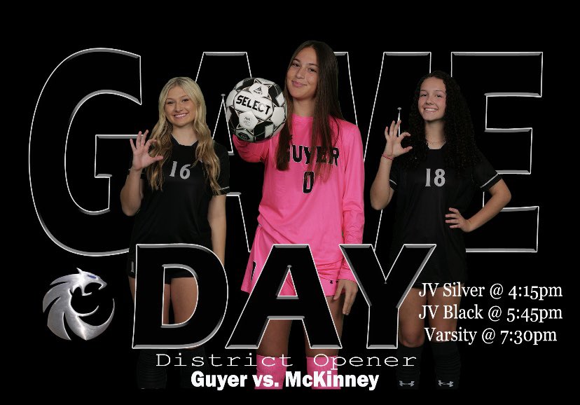 The girls are on the road tonight to start district play!! 

⚪️ 4:15pm
⚫️5:45pm
🔵7:30pm
📍 McKinney HS