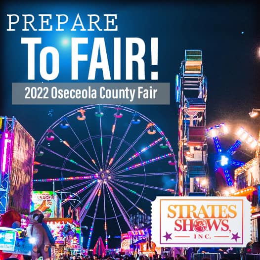 Ct Fair Schedule 2022 Strates Shows, Inc. On Twitter: "17 Days Away! Osceola County Fair (Kvls)  February 11-17, 2022. #Osceolacountyfair #Kvls #Partytilthecowscomehome  #Fairfood #Carnivalrides #Games #Youthexhibits #Livemusic #Familyfun  #2022Osceolacountyfair #Stratesshows ...