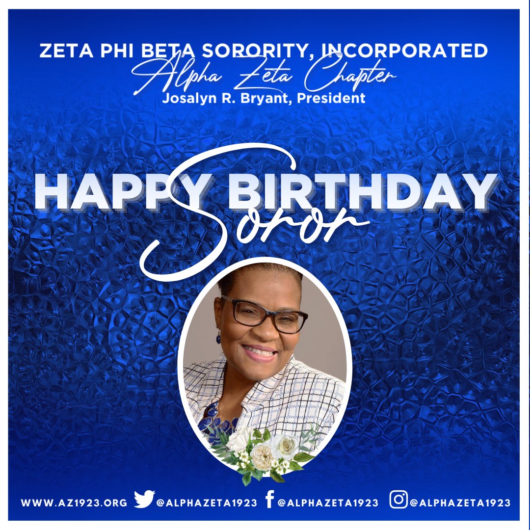 alphazeta1923's tweet photo. Alpha Zeta Chapter would like to send a Oh So Blu-Ti-Ful Happy Birthday to Soror Cynthia Graves-Wilder 
Enjoy💙

#AZ1923 #BaltimoreCityZetas #ZPhiB2022 #ZPhiBMD https://t.co/6YXo3kzqfb