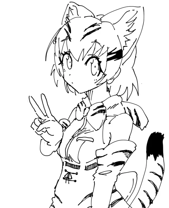 #けものフレンズ スナネコ線画 