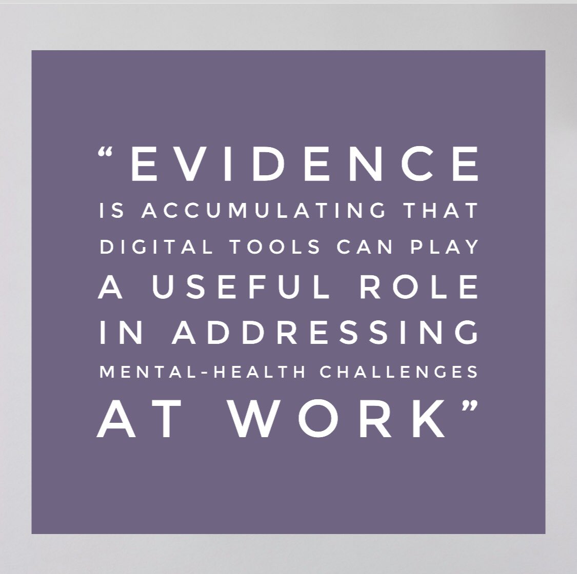 "Employers seeking to support the well-being of their teams benefit from learning about the digital solutions available and identifying suitable solutions to integrate into broader workplace support and wellness offerings."
Learn more > bit.ly/35sqc1T
#mentalhealth