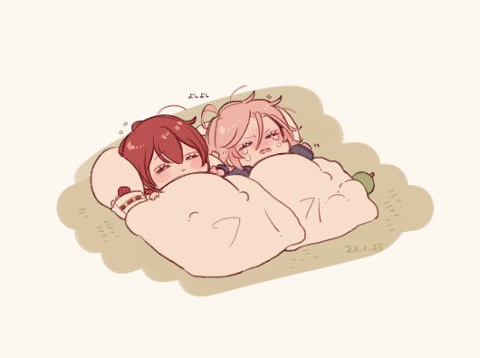 tears blanket closed eyes crying multiple boys red hair futon  illustration images