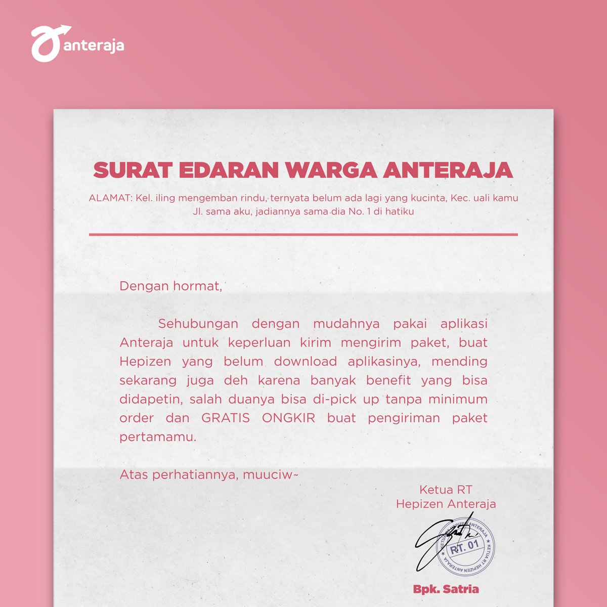 anteraja_id's tweet photo. Undangan buat Hepizen yang belom download aplikasi Anteraja~

#diAnteraja #PastiBawaHepi https://t.co/jXAmToZ8HG
