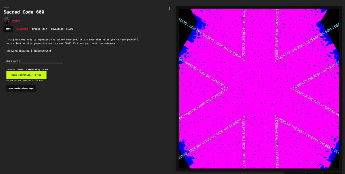 Careverdeazul's tweet photo. Our second drop is available on 
@fx_hash_
 
This sacred code is about to love yourself ✨

https://t.co/WgNyApwUXD

#fxhash #generativeart #tezos #CleanNFT #nftcollector #NFTartists https://t.co/cufcJkv3Gj