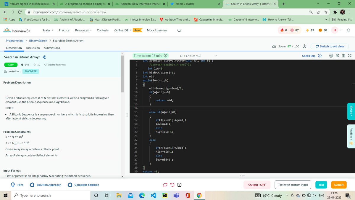 Nidhi12106's tweet image. Today as a part of 100dayscodingchallenge I solved Search in Bitonic Array!(interviewbit.com/problems/searc…
)
The approach which i used is in the pic--
#100daycoding #PBC #37% #Day6