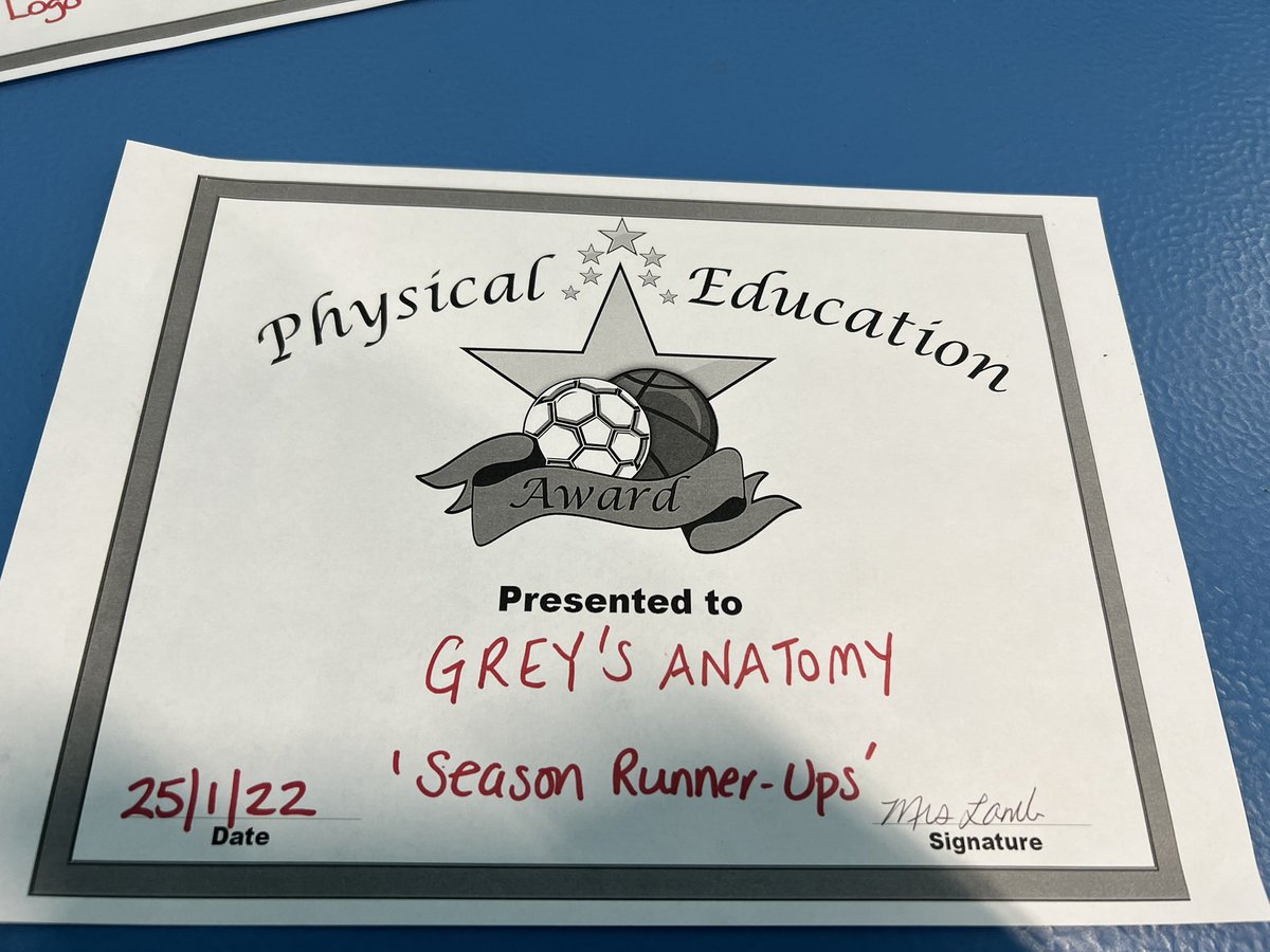 GreysAnatomyPE's tweet photo. A great day of competition today! Greys Anatomy picked up the award for the best logo and also runners up of the season! There was only 1 point separating first and second so competition was high! 
An extremely enjoyable day of Hoop-ee ⭕️🤍
#StrathSportEd2022 https://t.co/7rwoNPJmJr