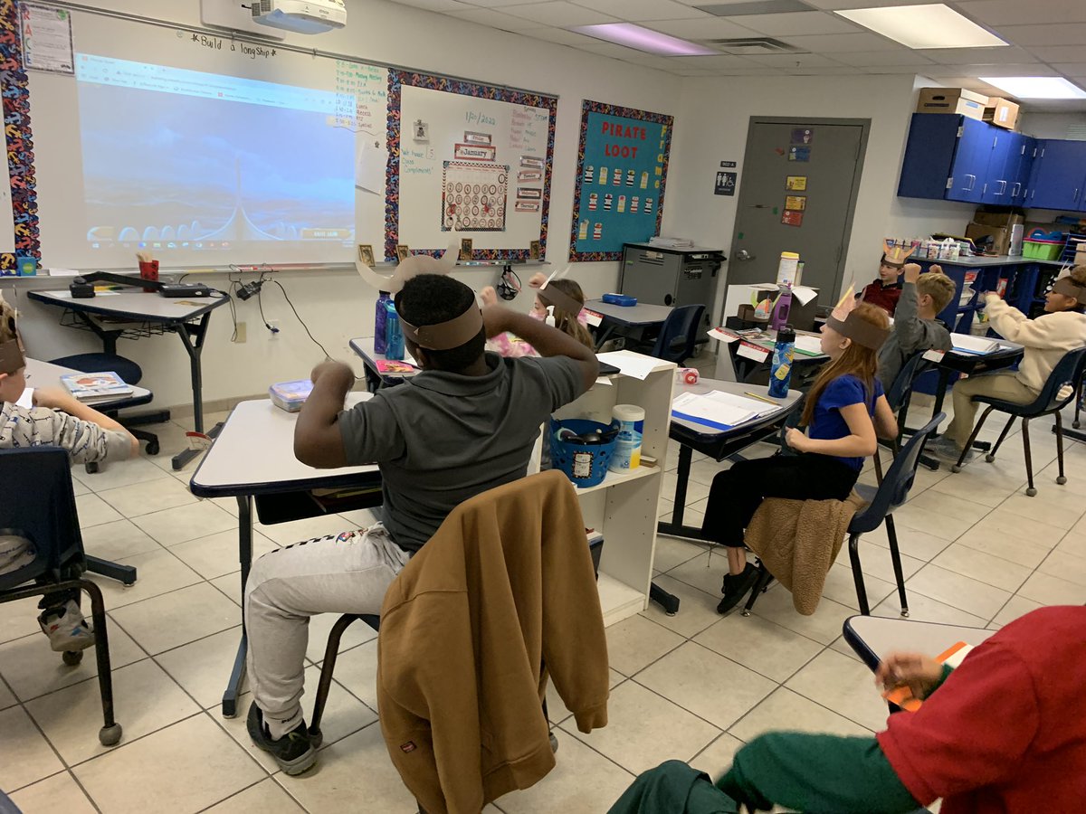 JwebsTeach18's tweet photo. Our Viking Journey is well underway, we have discovered Vinland, visited Greenland, and now we’re off to Iceland! 
#rowrowrow 
#lettheraidsbegin #TCEVIKINGS
@TCEpirates @simpsoneduc @d_watson26 https://t.co/IJxDhYAlJK