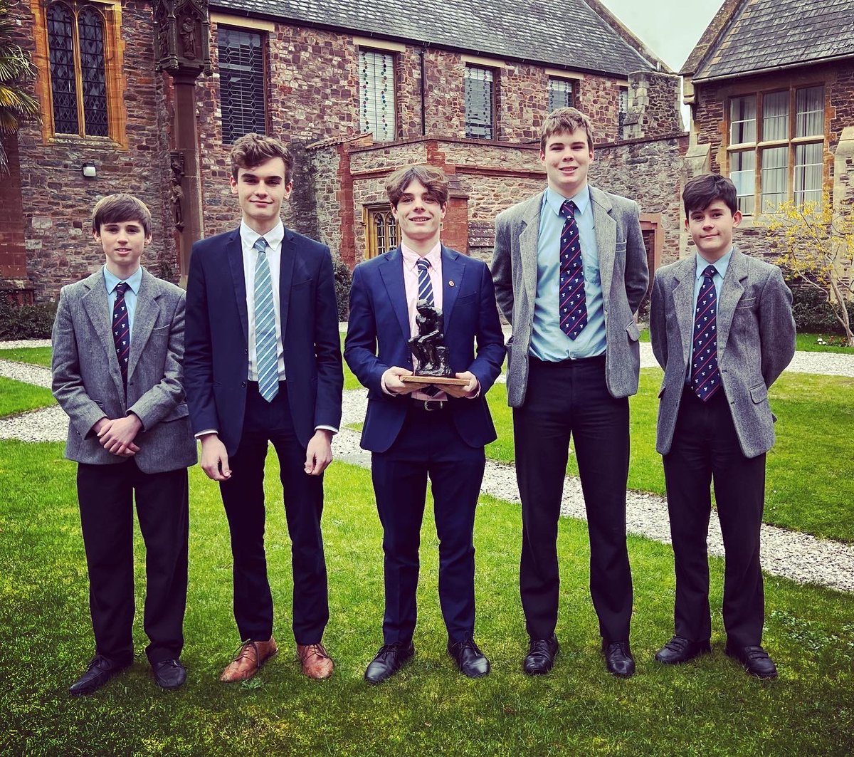 kingalfredkct's tweet photo. This morning Sam, Liam, Thomas, Harry and Ben - our intrepid team of King Alfred philosophers were awarded the Inter-House Philosothon Trophy after claiming first place in the recent competition. https://t.co/B7iuuoS4ae