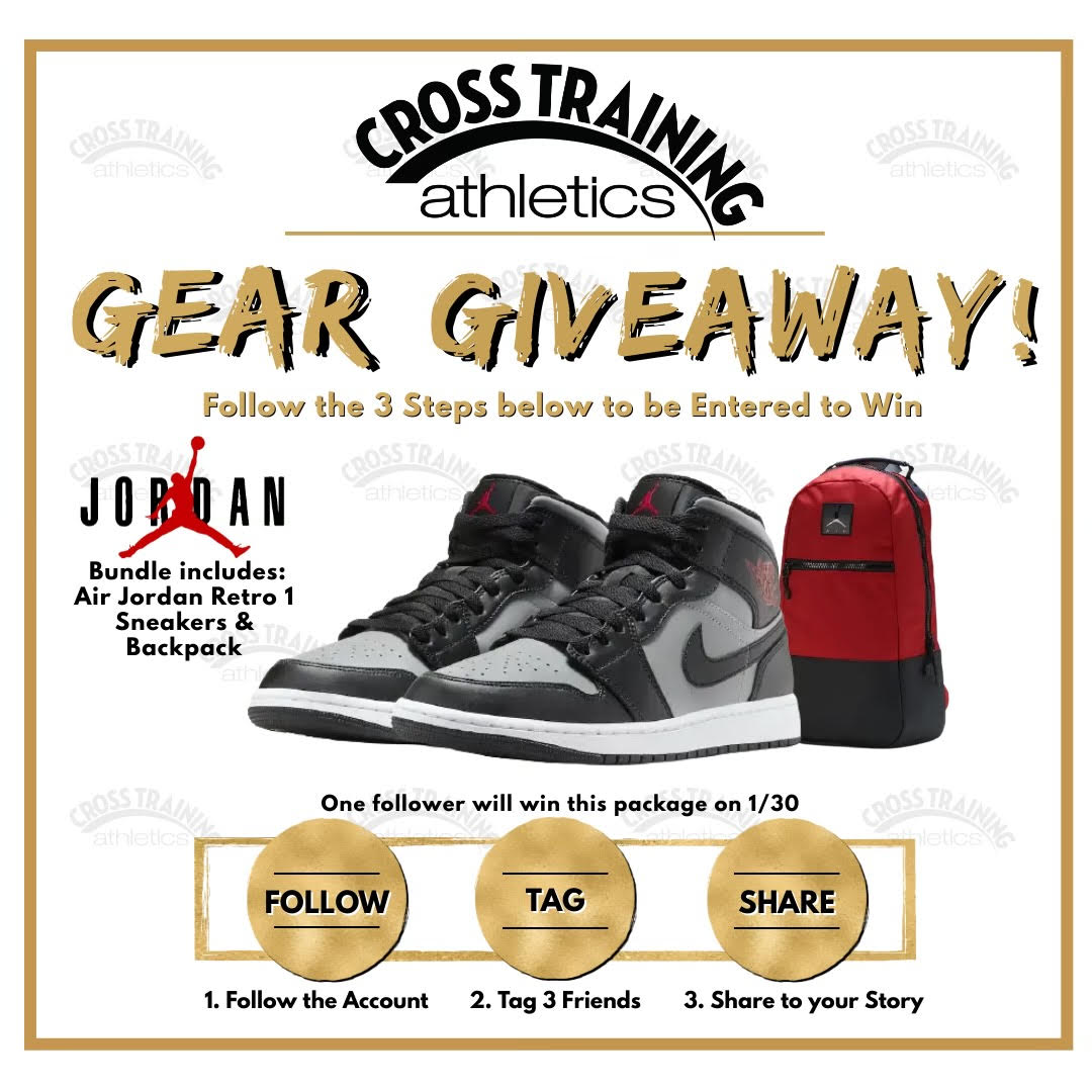 Want some FREE new gear?! In honor of our new Instagram we are giving  away some awesome prizes. Follow the 3 easy steps and you are entered to win! Winner will be randomly selected on 1/30. "This prize is for Instagram only." #giveaway #freeprizes #heartofachampion #jordans