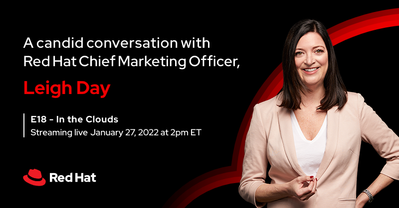 RedHat's tweet photo. Find out how #cloud computing is one of the driving forces behind the tremendous shifts in enterprise marketing. Join @Stu and #RedHat CMO @LeighDay for In The Clouds on 1/27 at 2PM ET: https://t.co/PNeRy3PjS7 https://t.co/paWF6qajoZ