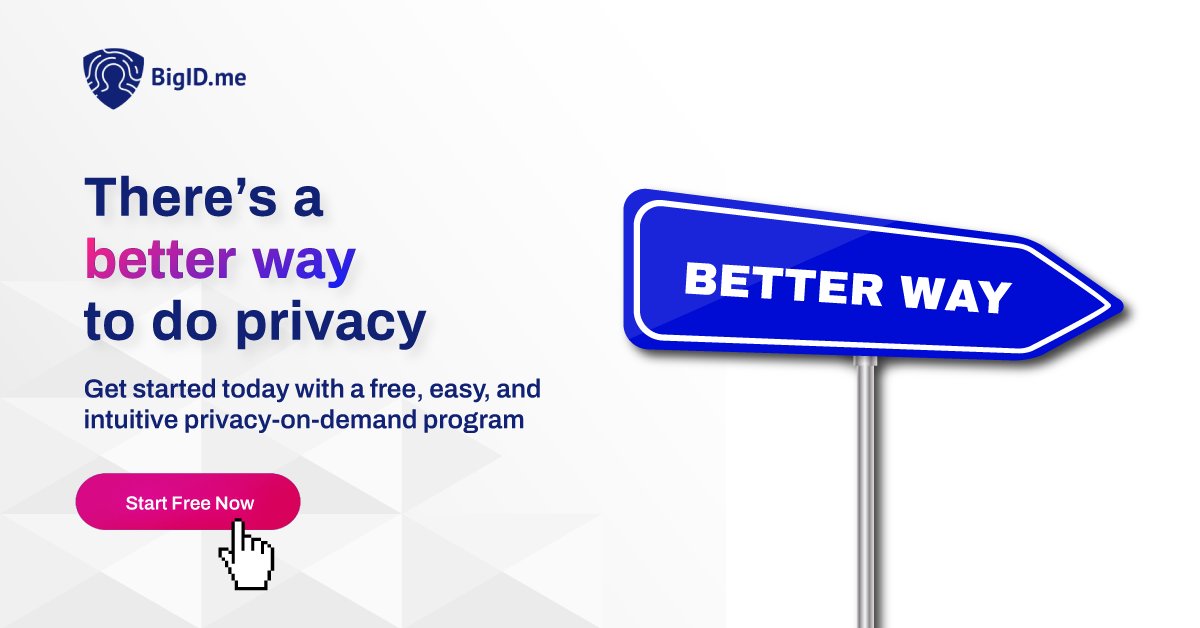 bigidme's tweet photo. Data privacy, your way. Get started for free - and get up and running in minutes. Start for free now: https://t.co/hTJ5HtQsot https://t.co/s8FhDlff8p