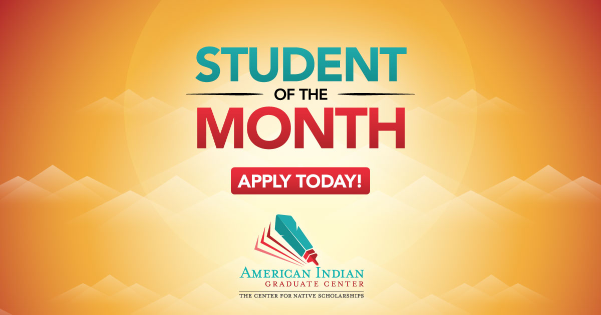 Native_Forward's tweet image. Each month @TeamAIGC selects (1) undergraduate &amp;amp; (1) graduate student to recognize their achievements!

✅ Apply to be Student of the Month: aigcs.org/student-of-the…

#TheCenterforNativeScholarships #MakingtheGrad #StudentoftheMonth