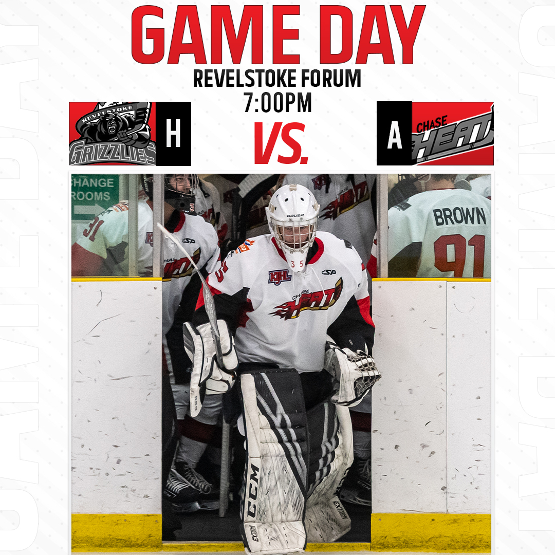 ChaseHeat's tweet photo. Road Trip 🛣

Off to Revelstoke we go to tackle the Grizzlies at their home base. Grab the W and head home 🔥

🆚 | @RevelstokeGriz1 
📍 | Revelstoke Forum
⏰ | 7:00PM PST
📺 | @MyHockeyTV 
•
•
•
•
•
#chaseheat #kijhl #okanagan #kootneys #interiorbc #bc #canada #bchocke https://t.co/ijxA88Vuxj