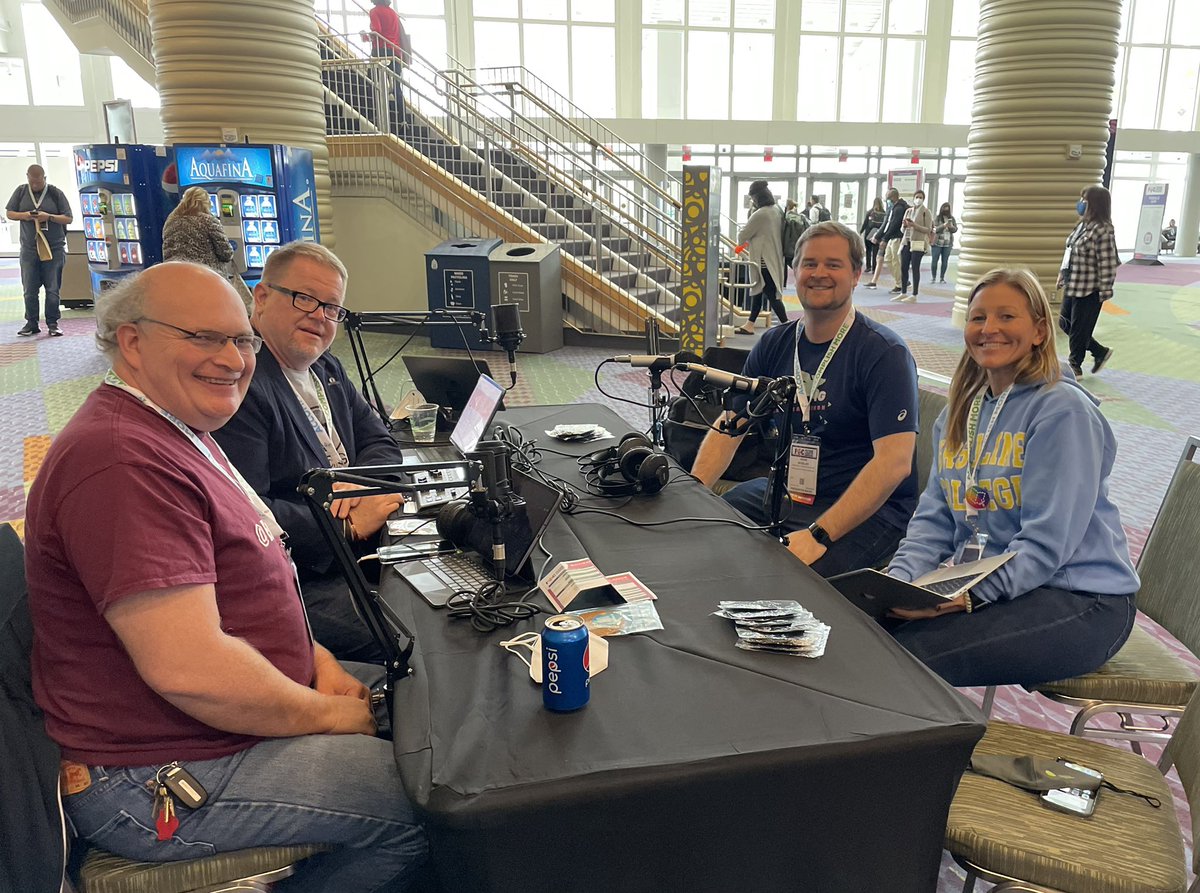 EduTechCoach's tweet photo. @bessleradam and @rebecca_dwenger are being interviewed by the @edutechguys @fetc! #HCESCedTech https://t.co/zvqplUQVXz