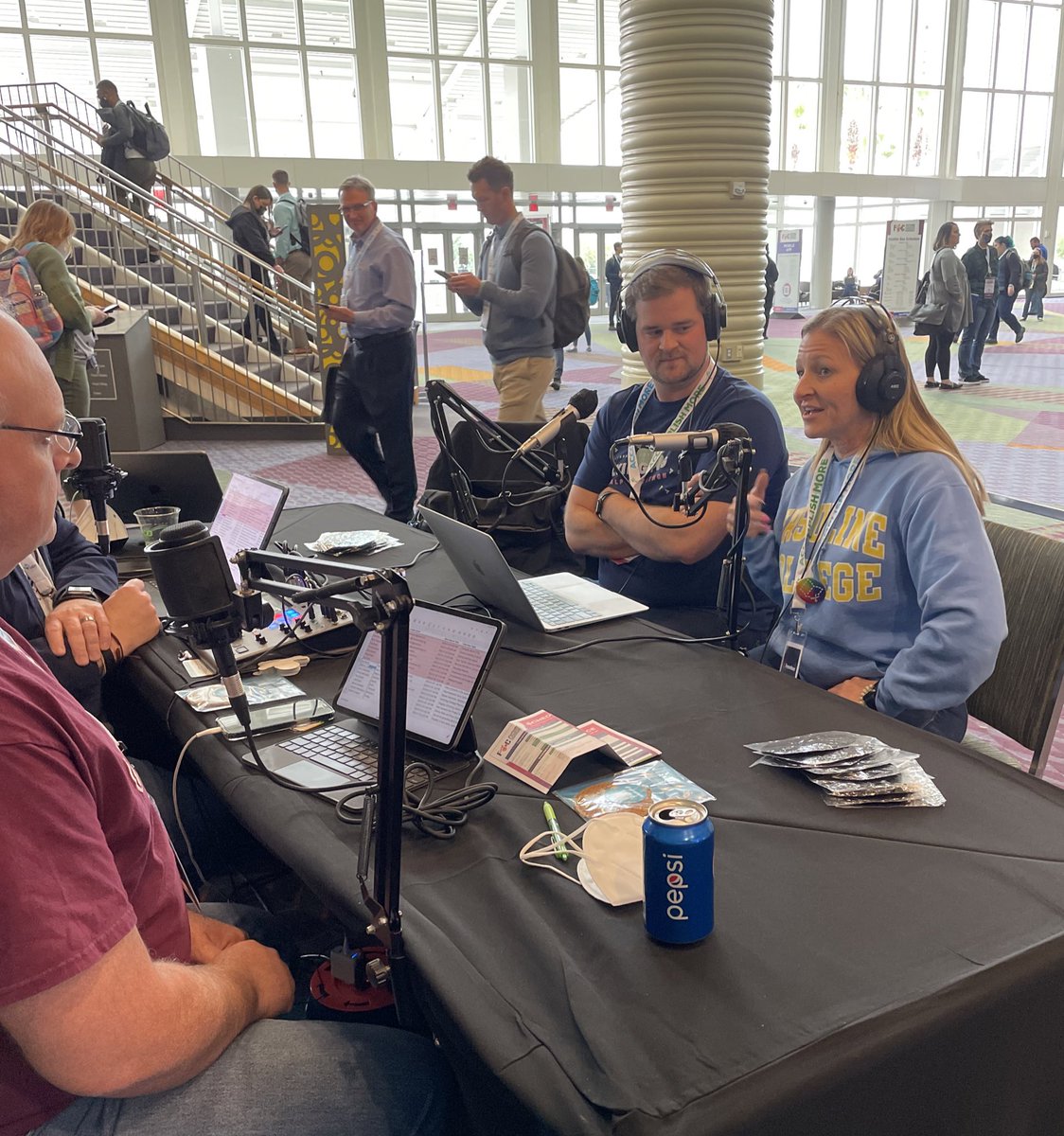 EduTechCoach's tweet photo. @bessleradam and @rebecca_dwenger are being interviewed by the @edutechguys @fetc! #HCESCedTech https://t.co/zvqplUQVXz