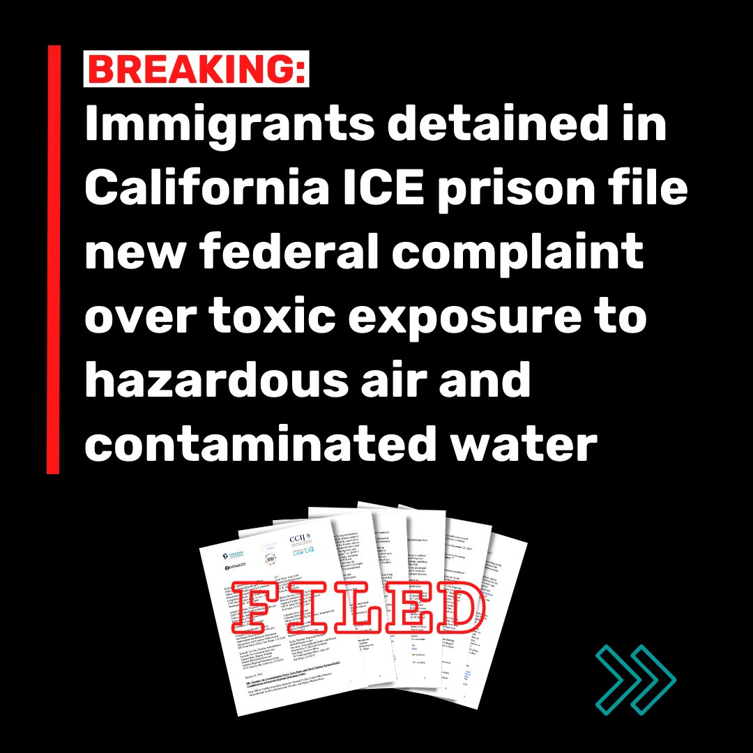 ThinkLawLab's tweet photo. BREAKING: 9 immigrants detained by ICE at the Imperial Regional Detention Center have filed a federal complaint in response to toxic &amp; unfiltered air, contaminated water, &amp; mold at the prison. #FreeThemAll

@CCIJustice #DesertSupportForAsylumSeekers @Earthjustice @4humanintegrity https://t.co/1ZSbRfTR1o