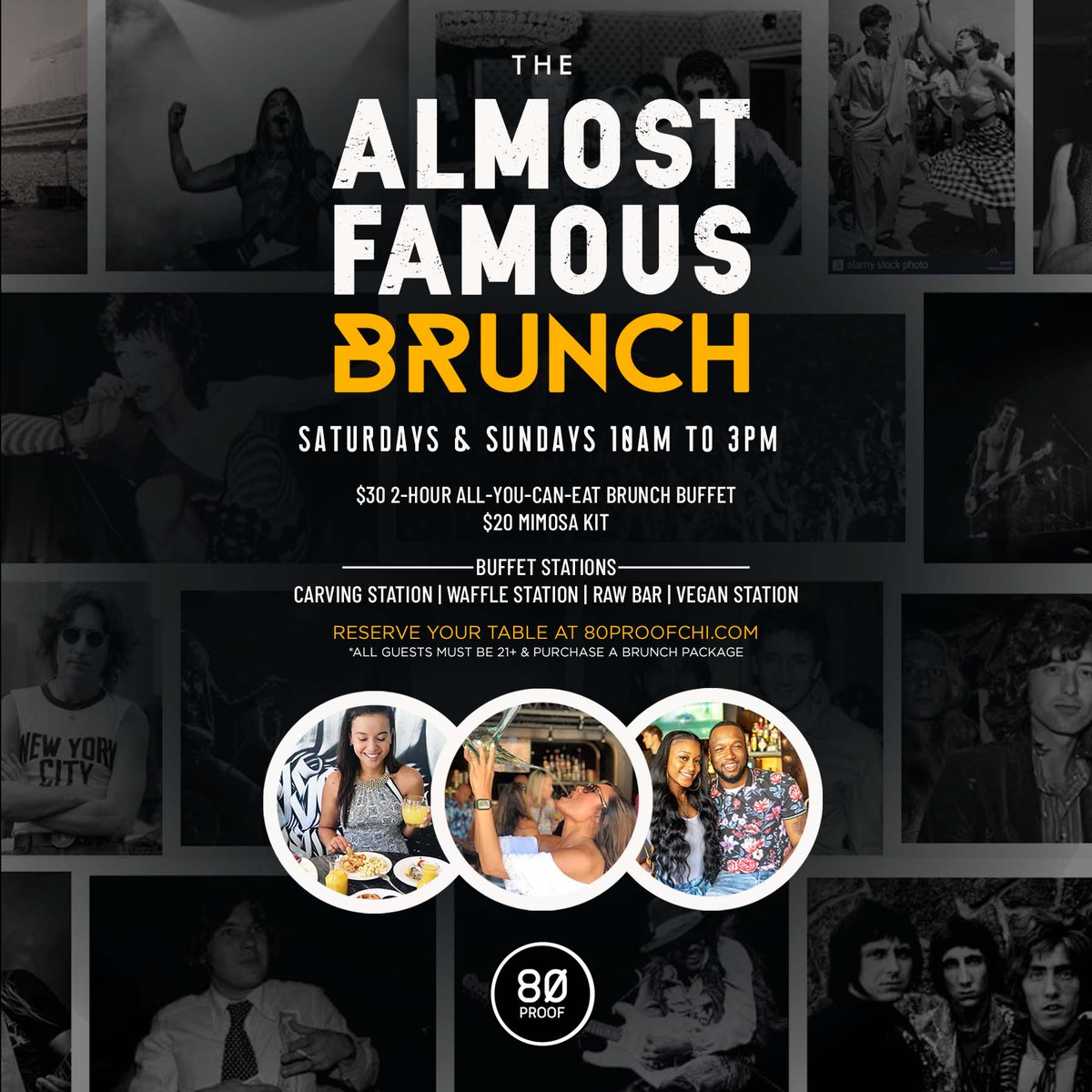Brunch so good it's almost famous. 😎🍾  Book your weekend brunch reservations at 80proofchi.com! 🥂