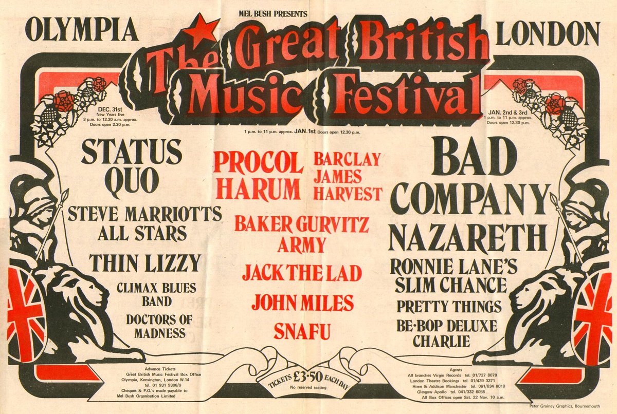 A poster for the Great British Music Festival at Olympia 1975/76