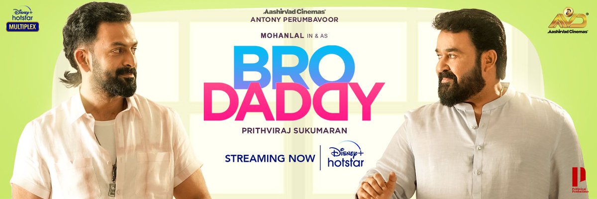 #BroDaddy streaming now on #DisneyPlusHotstar 

hotstar.com/1260080164

<a href="/PrithviOfficial/">Prithviraj Sukumaran</a> <a href="/antonypbvr/">Antony Perumbavoor</a> <a href="/aashirvadcine/">Aashirvad Cinemas</a>
 @DisneyPlusHS <a href="/PrithvirajProd/">Prithviraj Productions</a> @DisneyplusHSMal <a href="/BroDaddyMovie/">Bro Daddy</a>