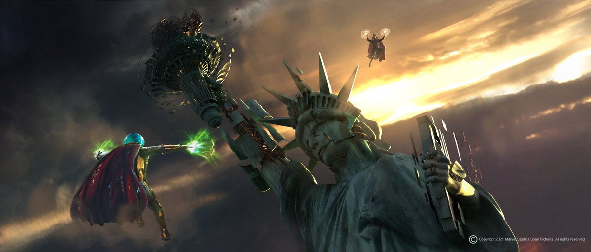 Mysterio vs. Doctor Strange in concept art for #SpiderMan: #NoWayHome ??