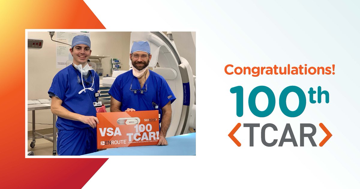 Silk Road Medical (@silkroadmed) on Twitter photo Congratulations to Drs. Donald Hahn and Andre Biuckians of <a href="/VSA_LLC/">Vascular Surgery Associates</a> in Maryland for reaching their 100th #TCAR procedure in less than a year! Congratulations to Drs. Donald Hahn and Andre Biuckians of <a href="/VSA_LLC/">Vascular Surgery Associates</a> in Maryland for reaching their 100th #TCAR procedure in less than a year!