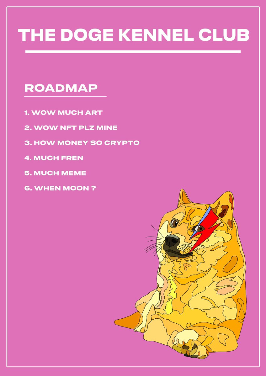 DogeKennelClub's tweet photo. Updated roadmap what do you think fren ? Much wow ? 

 #TDKC #NFTproject #doge #meme #NFT #dogefam #NFTCommumity https://t.co/6ye2XKqlrz