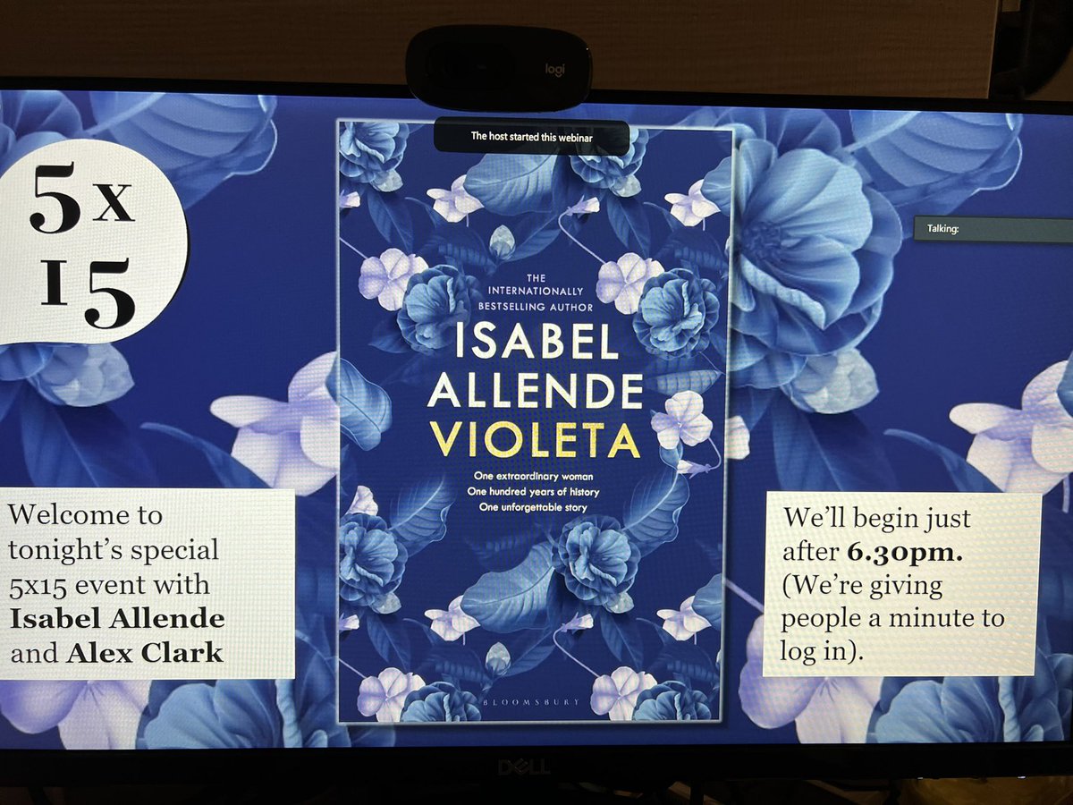 Philippa Cotton (@philippacotton) on Twitter photo So excited to watch the exclusive launch event for literary giant <a href="/isabelallende/">llendr</a> for her new novel #Violeta, in conversation with <a href="/AlexClark3/">Alex Clark</a>
<a href="/BloomsburyBooks/">Bloomsbury Books UK</a> <a href="/5x15stories/">5x15</a> So excited to watch the exclusive launch event for literary giant <a href="/isabelallende/">llendr</a> for her new novel #Violeta, in conversation with <a href="/AlexClark3/">Alex Clark</a>
<a href="/BloomsburyBooks/">Bloomsbury Books UK</a> <a href="/5x15stories/">5x15</a>