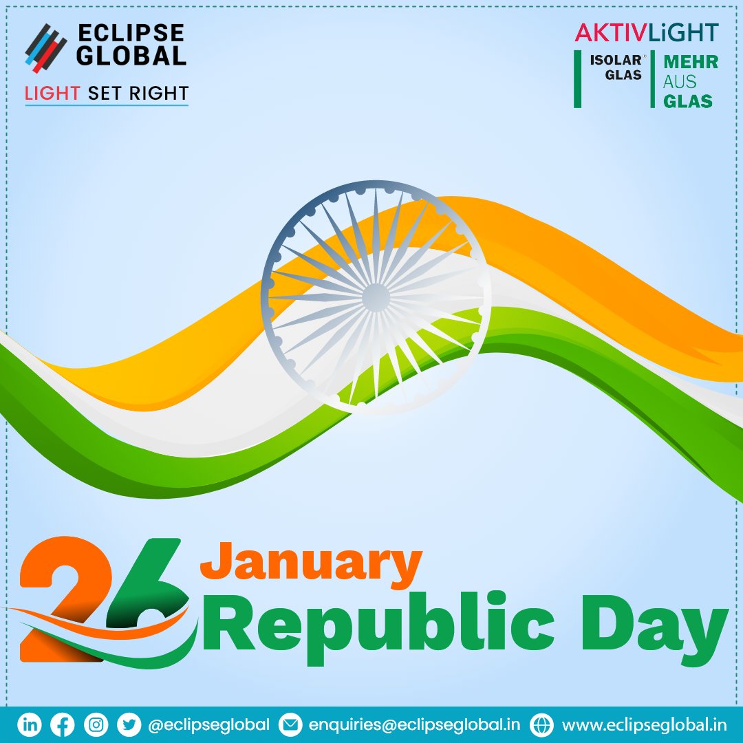 eclipse_global's tweet photo. With Pride in our souls and zeal in our hearts, let's salute our nation today. Happy Republic Day to all!
#26january #republicday #republicday2022 #india #gantanradivas #indian #happyrepublicday #republicdayindia #national #republic #jaihind #republicdaycelebration #eclipseglobal https://t.co/eZvW7e40Ac