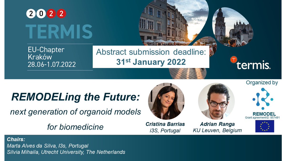 REMODELresearch's tweet photo. Great news! REMODEL will be hosting a symposium at TERMIS-EU! Submit your abstract and join us for a great discussion!! https://t.co/UsWWPeScVt