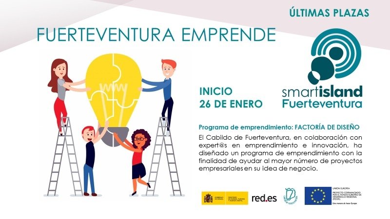 empleocabildo's tweet photo. Últimas plazas!! Factoría de diseño para emprendedor@s, formación GRATUITA. Comenzamos mañana 26 de enero 👉 https://t.co/FejO8dxW1g

#FEDER @redpuntoes @CabildoFTV #fuerteventuraemprende #fuertenventuraopenisland @innovalia_group https://t.co/qUrNVlKfeM
