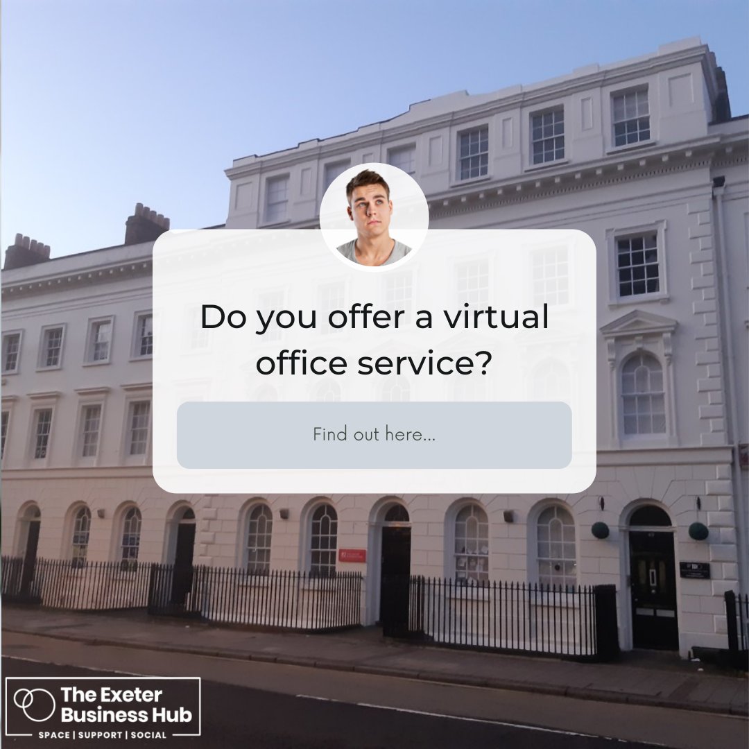 ExeterHub's tweet photo. 📣Virtual office services

For only £15 per month, you could have an Exeter number on permanent divert to a number of your choice.

Find out more! 👉🏽 https://t.co/Xw77M7XDu1

#Exeter #VirtualOffice #ExeterOffice #ExeterBusiness https://t.co/D97nr6chxx