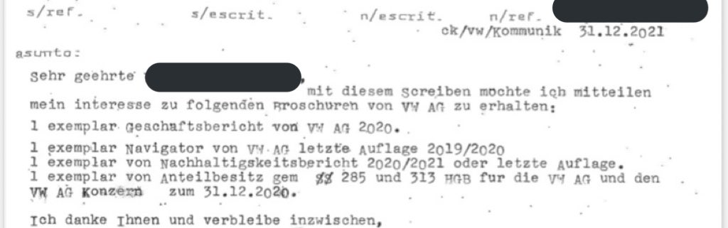 Wir freuen uns über jedes Interesse an unseren Publikationen. Eigentlich schade, dass so freundliche, per Briefpost eingehende Bitten eine absolute Seltenheit sind.