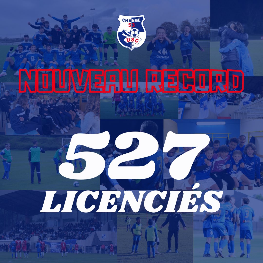 uschangefoot's tweet photo. [#Vieduclub]

💥 𝗡𝗢𝗨𝗩𝗘𝗔𝗨 𝗥𝗘𝗖𝗢𝗥𝗗 🎉

L'US Changé Football détient un nouveau record avec 527 licenciés à l'heure actuelle ! Le précédent record était de 521 licenciés en 2017-2018. 🔝

Nous sommes toujours le premier club mayennais en terme de licenciés ! 🏆

#TeamUSC https://t.co/RwPa0tIFEp