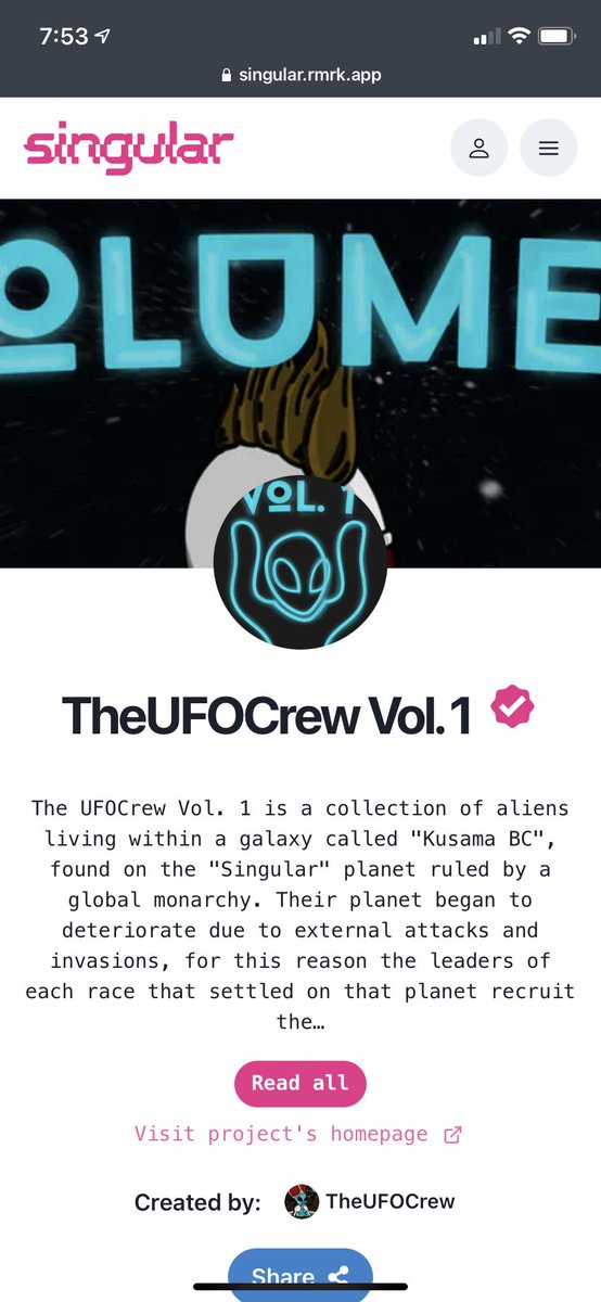 TheUFOCrew's tweet photo. Hello Everyone in Kusama BC!
💣Celebrating our first pink checkmark today!!💣
Stay tunned!
#SingularNFT #TheUFOCrew #FirstDrop $KSM $RMRK @RmrkApp @KSMPUNKS_ https://t.co/BCwoIStyQJ