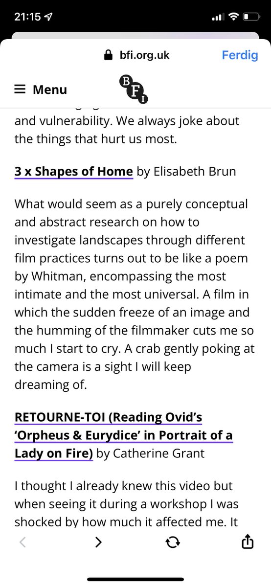 elisabrun's tweet photo. 3XSHAPES OF HOME is listed twice @SightSoundmag Best Video Essay 2021.  Touching rvw by J. Binotto and A. O´Leary:“sensual and conceptual treat”“turns out to be like a poem by Whitman..the humming of the filmmaker cuts me so much I start to cry” I´m baffled and blissed out.Thx! https://t.co/8tGkvrnFlg
