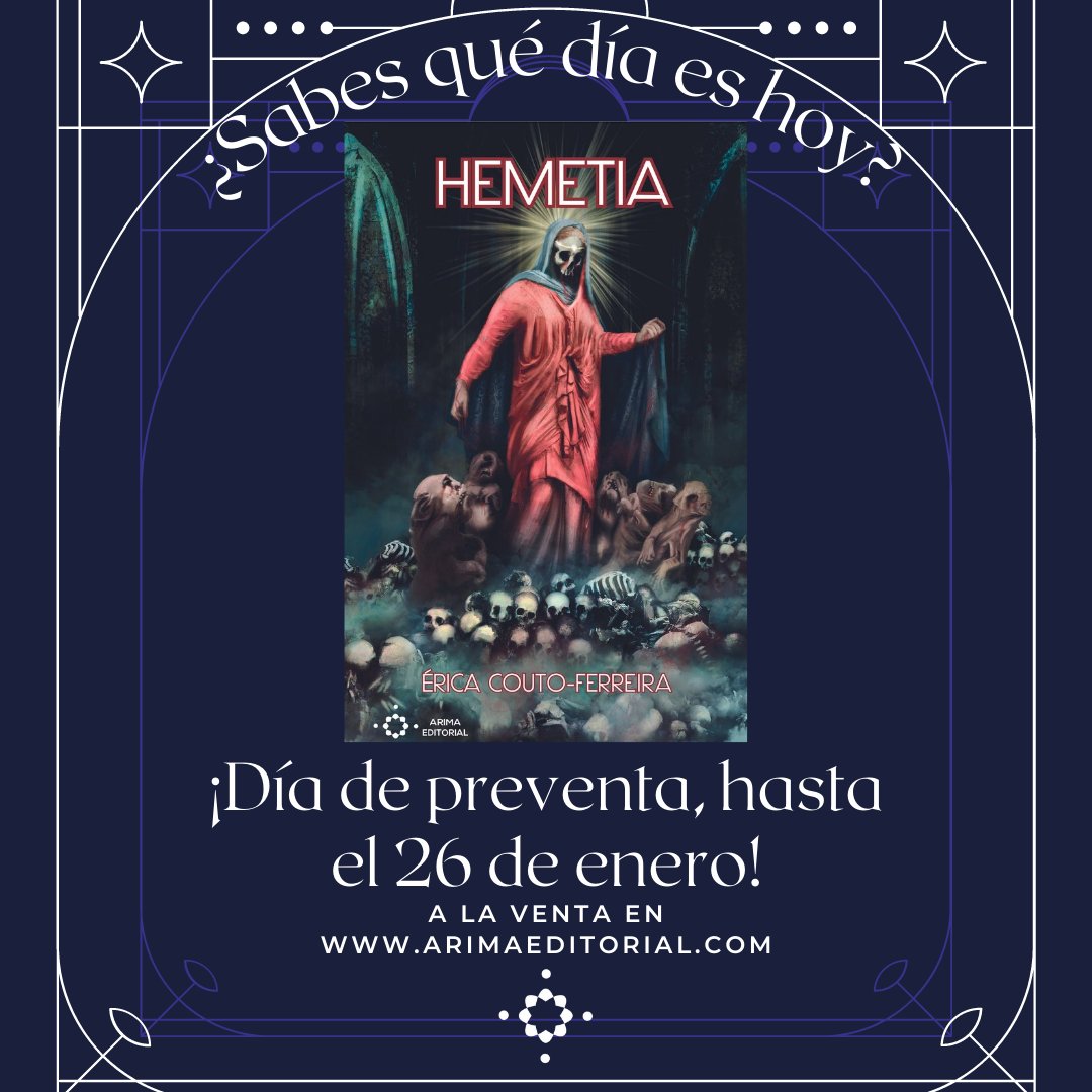 Mañana último día de #preventa para Hemetia, la nueva novela de <a href="/enlalistanegra/">Erica Couto-Ferreira (@enlalistanegra.bsky.social)</a>. ¡No lleguéis tarde!