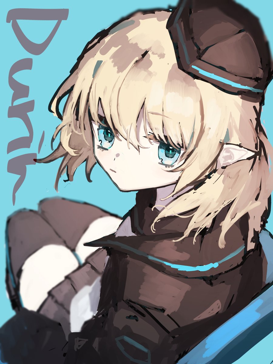 1girl solo pointy ears hat thighhighs jacket blonde hair  illustration images