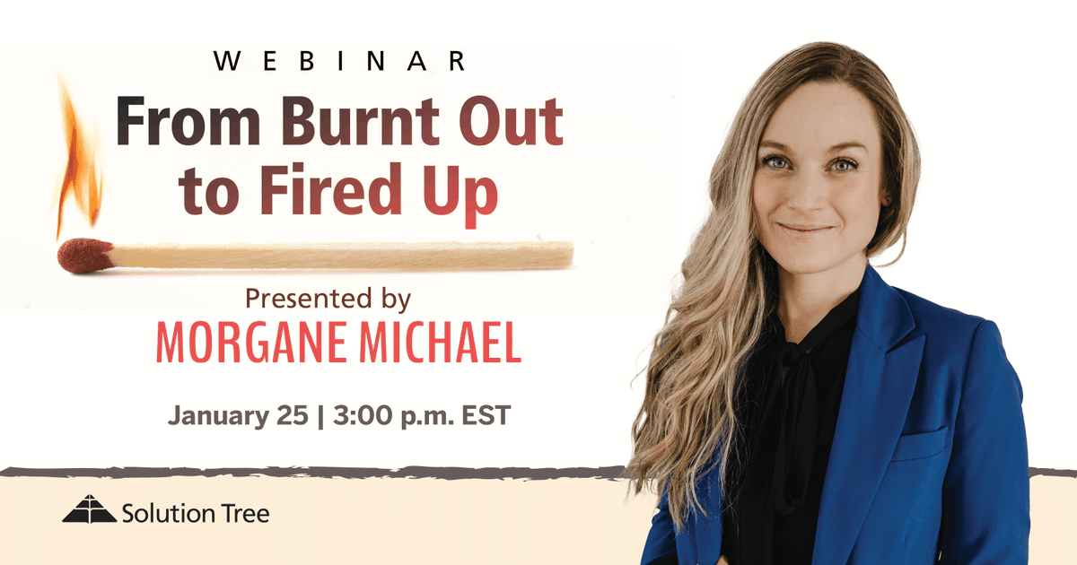 Solution Tree (@solutiontree) on Twitter photo 🚨 FREE WEBINAR TODAY!
Are you signed up for this interactive chat with <a href="/MorganeMichael/">Morgane Michael</a>? Combat burnout and learn doable strategies to reignite your passion and replenish your well-being.
💻 CLAIM YOUR SEAT: bit.ly/3yJYWWY
#edtech #edleaders #teachers #edchat 🚨 FREE WEBINAR TODAY!
Are you signed up for this interactive chat with <a href="/MorganeMichael/">Morgane Michael</a>? Combat burnout and learn doable strategies to reignite your passion and replenish your well-being.
💻 CLAIM YOUR SEAT: bit.ly/3yJYWWY
#edtech #edleaders #teachers #edchat