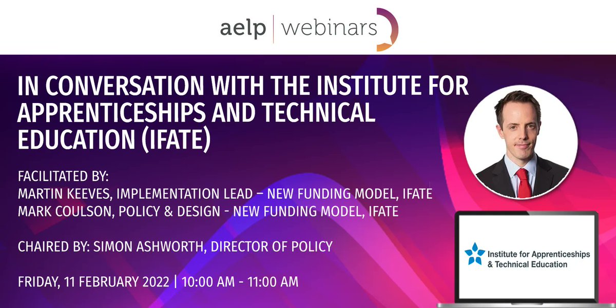 AELPUK's tweet photo. Join us for a 'KIT': Keep in touch with #IfATE #aelpwebinar. A chance for AELP members to hear directly from @IFAteched on the latest developments in the funding band recommendation process - and includes a Q&A session. Registration now open at: https://t.co/eCUrM7aaGK https://t.co/icej2LG2bG