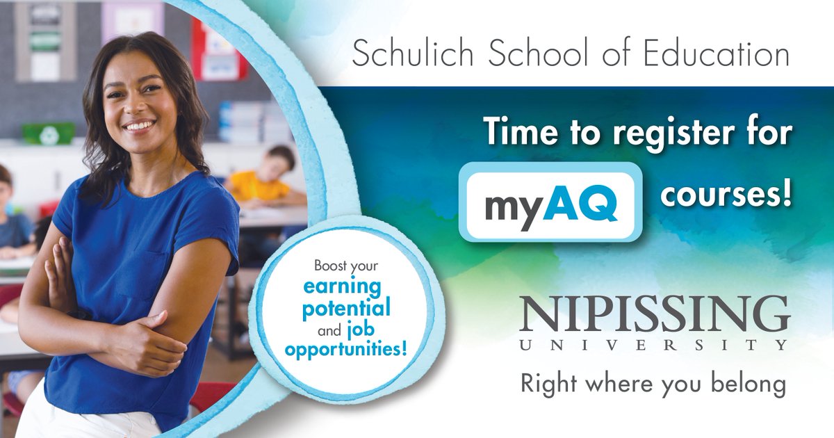Attention teachers! There are only a few days left to register for Winter AQ/ABQ courses. Boost your earning potential and job prospects and register by January 31 at: nipissingu.ca/academics/schu….