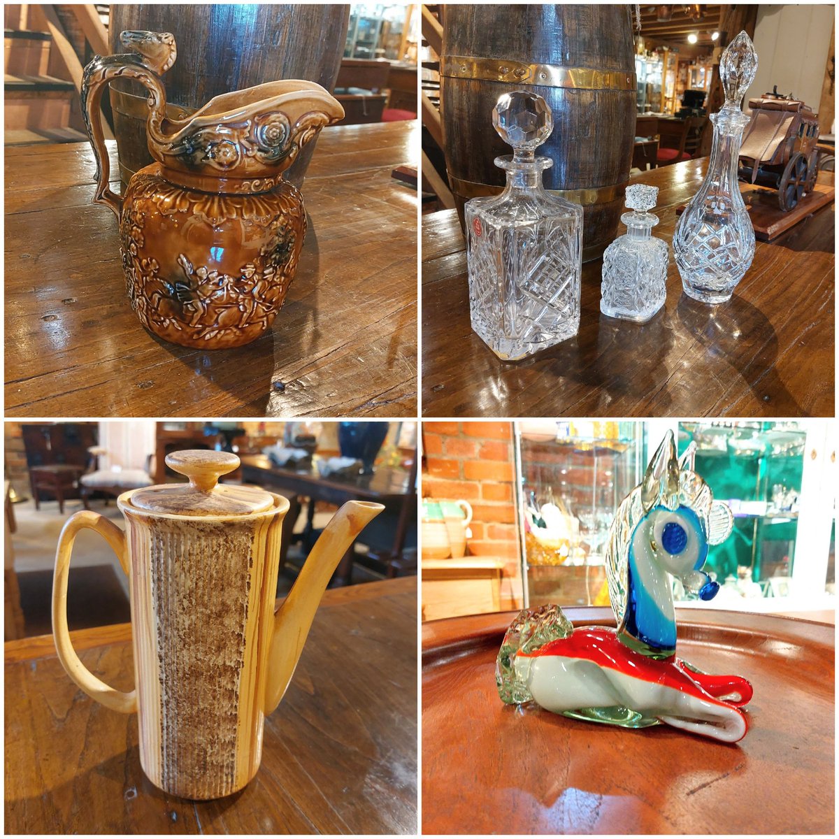eversleybarn's tweet photo. #treacleglazejug #cutglassdecanters #retrocoffeepot #muranopony #eversleybarnantiques https://t.co/u4d0WlI4ib