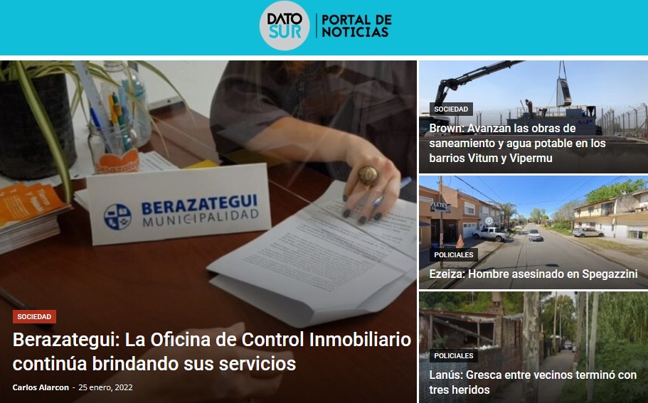 DatosurNoticias's tweet photo. Noticias del 25 de Enero del 2022 #Berazategui #EstebanEcheverría #Lanús #FlorencioVarela #LomasDeZamora #Ezeiza #AlmiranteBrown https://t.co/yRzGopKVn7