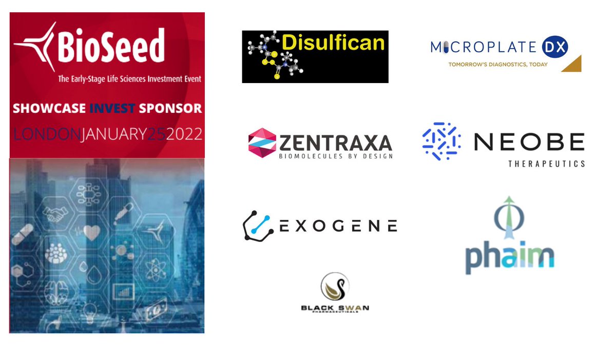 BioSeed® (@bioseedevent) on Twitter photo Our final showcasing session will feature a number of innovative companies: Disulfican, <a href="/MicroplateDx/">Microplate Dx</a>, <a href="/Zentraxa_Ltd/">Zentraxa Ltd.</a>, Exogene, Neobe Therapeutics, <a href="/phaimpharma/">Future of Antigenic Immune Modulation</a> and Black Swan Pharmaceuticals
#Innovation #Investment #Showcase #Funding #lifesciences Our final showcasing session will feature a number of innovative companies: Disulfican, <a href="/MicroplateDx/">Microplate Dx</a>, <a href="/Zentraxa_Ltd/">Zentraxa Ltd.</a>, Exogene, Neobe Therapeutics, <a href="/phaimpharma/">Future of Antigenic Immune Modulation</a> and Black Swan Pharmaceuticals
#Innovation #Investment #Showcase #Funding #lifesciences