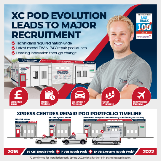 Inline with expansion strategy Xpress Centres is pleased to announce the imminent launch of their latest version repair pod - the VB Extreme.

Read more on our website
xpresscentres.co.uk/xc-pod-evoluti… 

#recruitingnow #innovationthruchange #vbextreme #expansionplans #competitivesalary