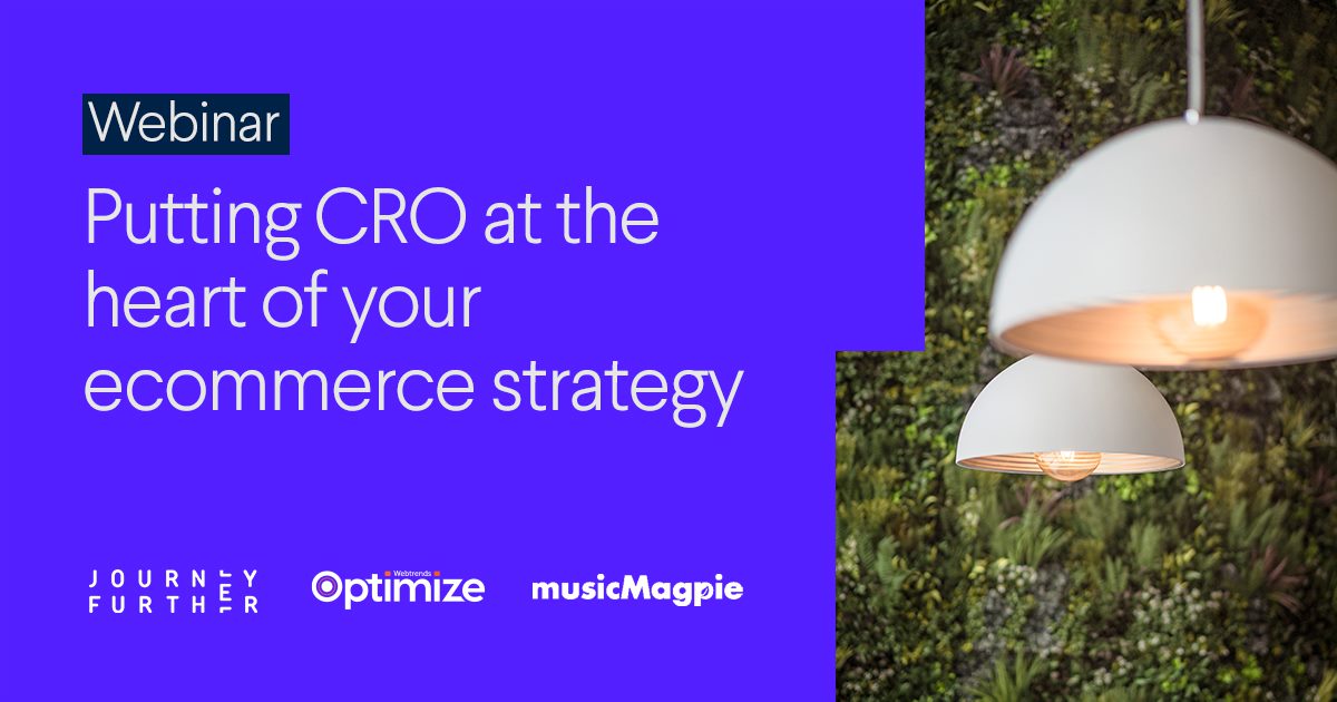 Together with Journey Further (<a href="/ClarityatSpeed/">Journey Further</a>) and musicMagpie we invite you to join us on the 10th of Feb at 11 am to learn how to leverage CRO and #experimentation to drive unprecedented #eCommerce growth for YOUR business.  
 ow.ly/umqK50HClVG
#webinar