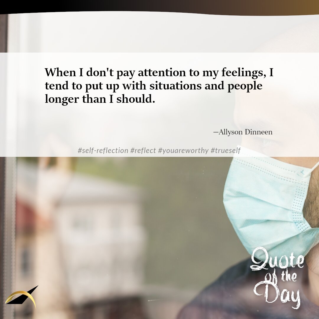 AlphaBehavioral's tweet image. When I don't pay attention to my feelings, I tend to put up with situations and people longer than I should. Allyson Dinneen #self-reflection #reflect #youareworthy #trueself abccenterinc.com/contact.html?z…