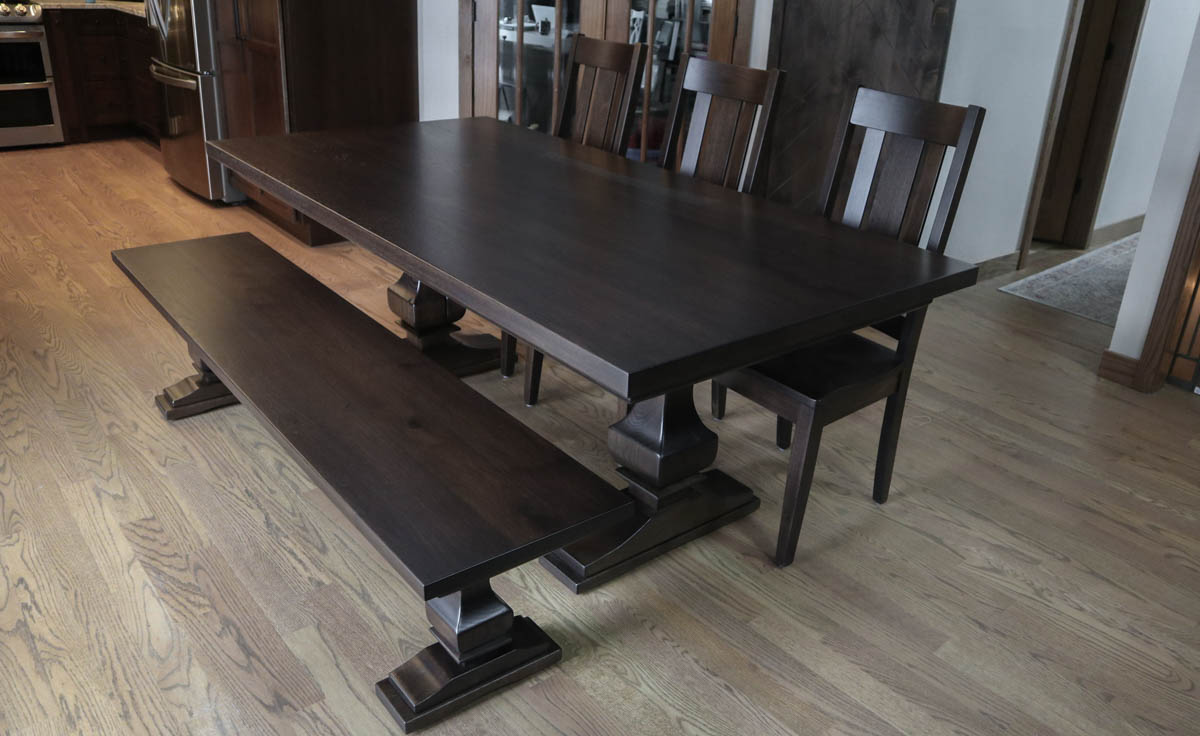 HandmadeTables's tweet image. Another hickory, Briar table delivered!

#darktones #woodtones #tableandbench