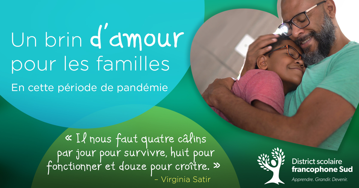 |PAS FACILE, LA PANDÉMIE| En cette période difficile pour les familles, le DSFS vous envoie un brin d’amour. Au cours des prochains jours, nous publierons des pensées positives pour ensoleiller vos journées. Merci de les partager. #UnBrinDSFS