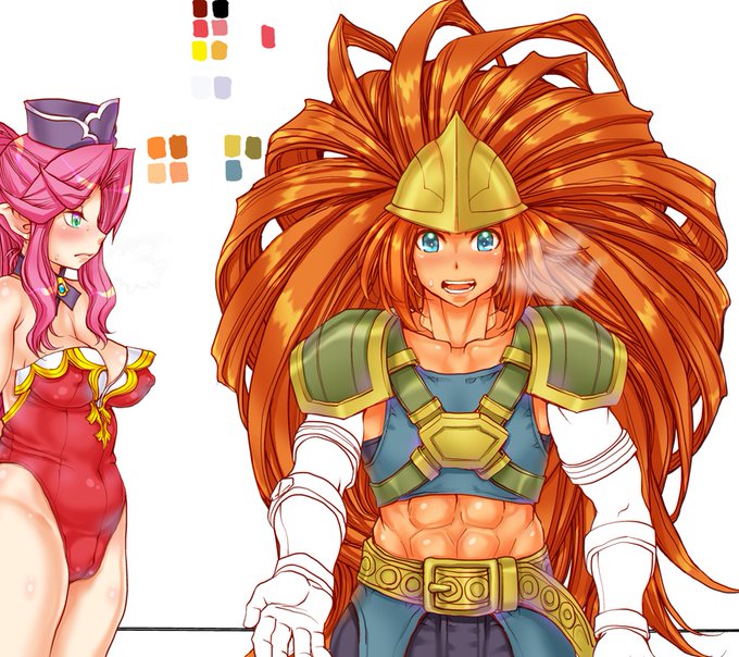 pixivリクエスト進捗〜 (*'∇`)ノ♪

 引き続き聖剣伝説のアンジェラさんとデュランくん～ (*'∇`)ノ♪

塗れども塗れども終わる気がしない…… (;^_^A 